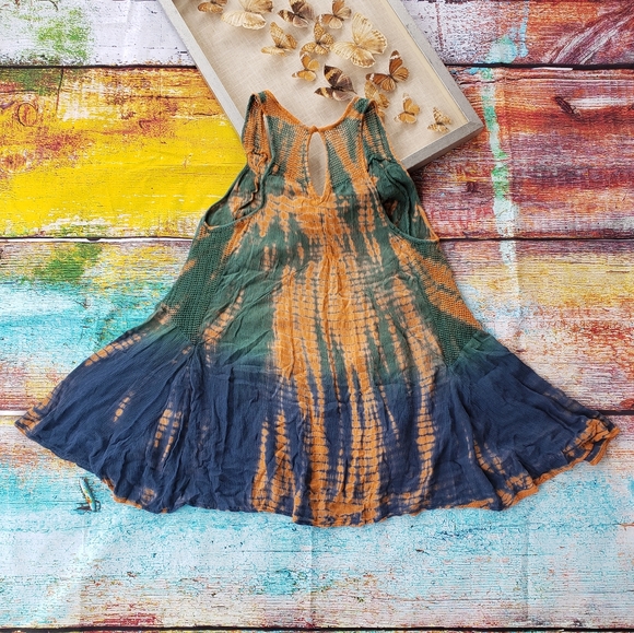 Lovers + Friends Tie Dye Mesh Mini Swing Dress S - Picture 6 of 10